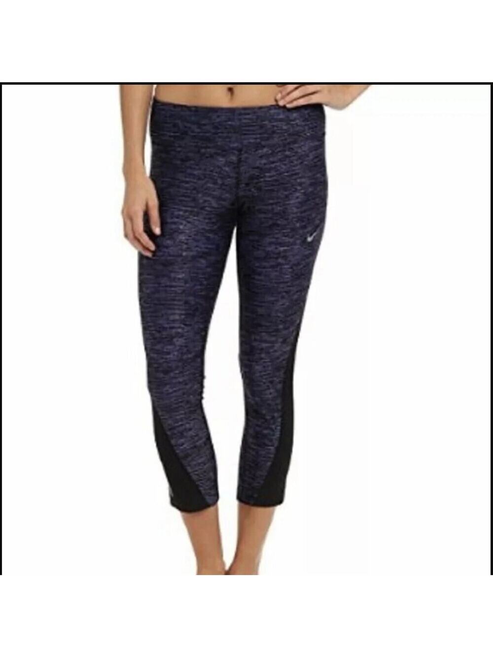 Women Nike Running Dri Fit Purple Athletic Leggings Size Medium Tapered Yoga Gym